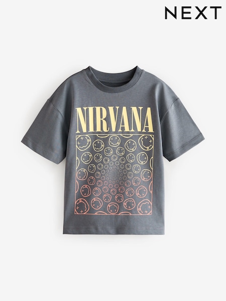 Charcoal Grey 100% Cotton Licensed Nirvana T-Shirt (3-16yrs) (B83736) | AED56 - AED67