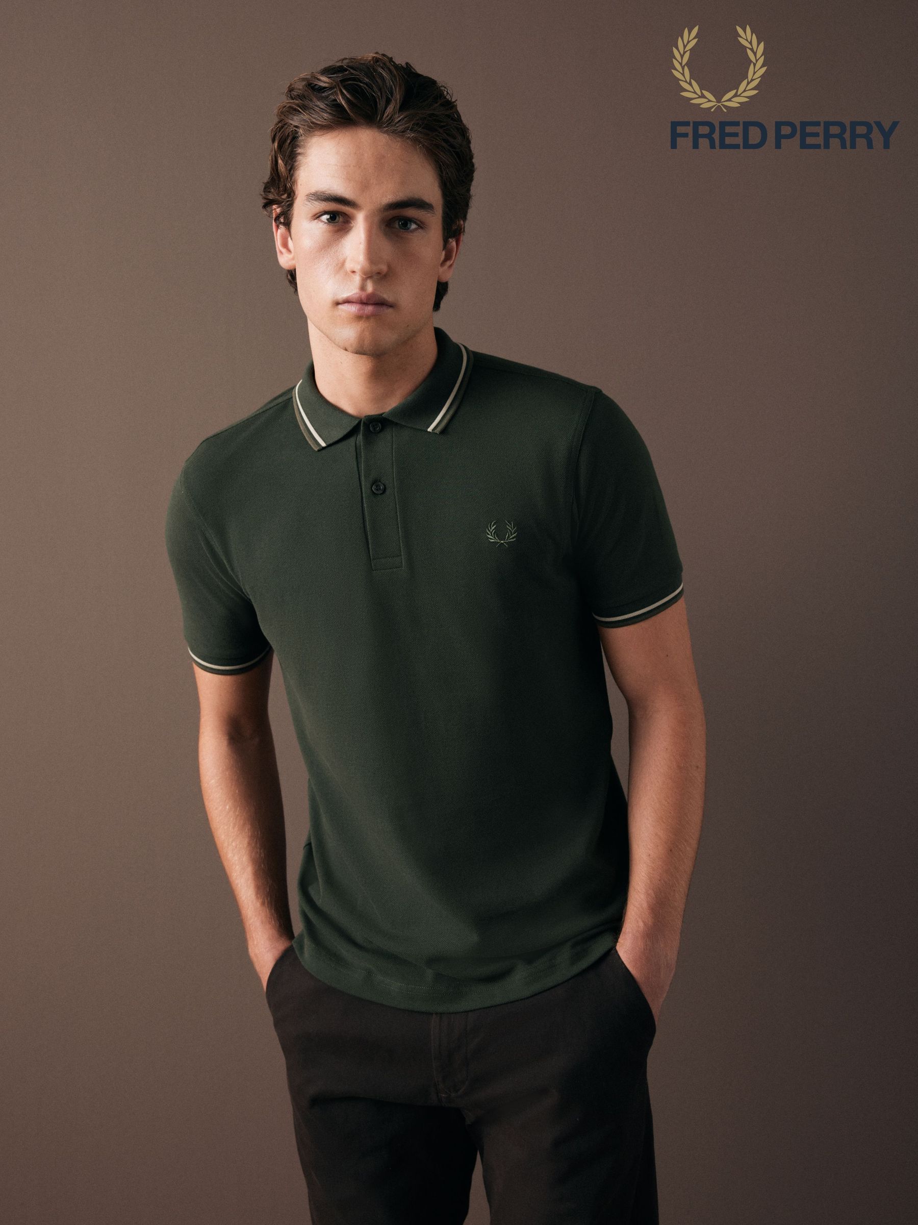 Fred perry green polo discount