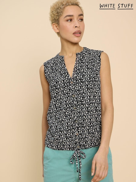 White Stuff Black Tulip Jersey Sleeveless Shirt (B83990) | €24