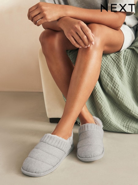 رمادي - Quilted Shoot Slippers (B84022) | ‏5 ر.ع.‏