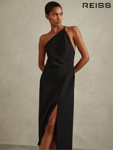 Reiss Black Suri One-Shoulder Bodycon Dress (B84050) | 1,676 QAR