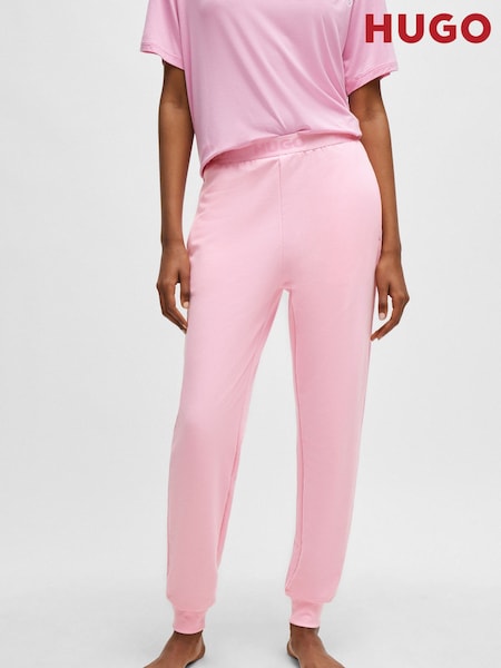 HUGO Pink Logo Waistband Cuffed Joggers (B84057) | €53