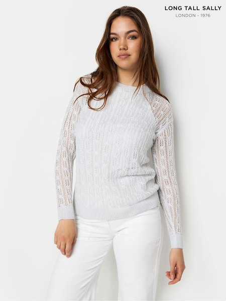 Long Tall Sally Metallic Pointelle Jumper (B84083) | R$ 225