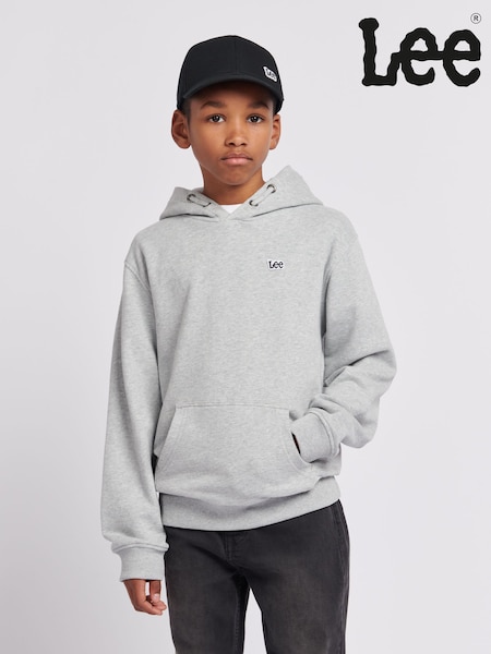Lee Grey Boys Badge 100% Cotton Hoodie (B84115) | 198 QAR - 238 QAR