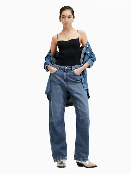 AllSaints Blue Mia Carpenter 100% Cotton Jeans (B84178) | €66