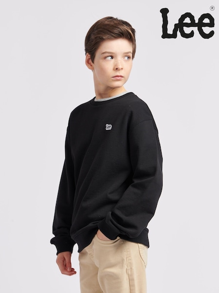 Lee Black Boys 100% Cotton Badge Sweatshirt (B84197) | €46 - €56