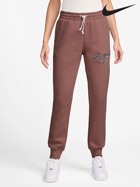 Nike Burgundy Red Phoenix Fleece Mid-Rise Logo Joggers (B84247) | €31