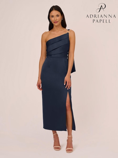 Adrianna Papell Blue Satin Crepe Dress (B84412) | €121