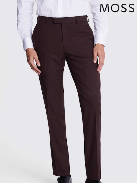 MOSS Purple Tailored Fit Port Flannel Trousers (B84469) | AED233