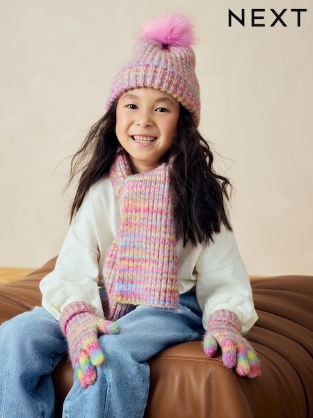 Multi Rainbow Hat Gloves And Scarf Set (3-16yrs) (B84572) | AED97 - AED112