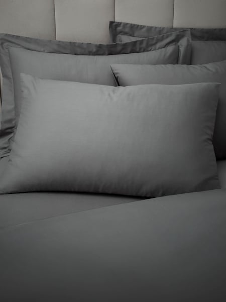 Bianca Set of 2 Charcoal Grey 180 Thread Count Cotton Pillowcases (B84594) | €15