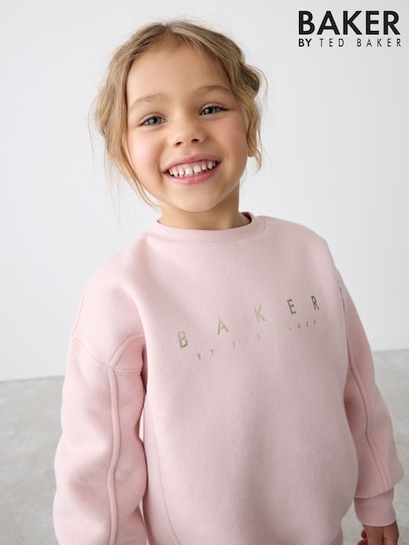 Baker by Ted Baker Pink Sweat Top and Flare Set (B84605) | 223 LEI - 261 LEI