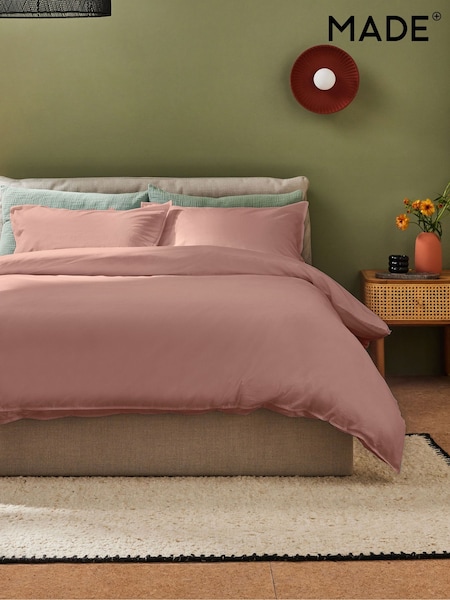 MADE.COM Dusty Rose Cosy Washed Cotton Duvet Cover and Pillowcase Set (B84642) | €47 - €89
