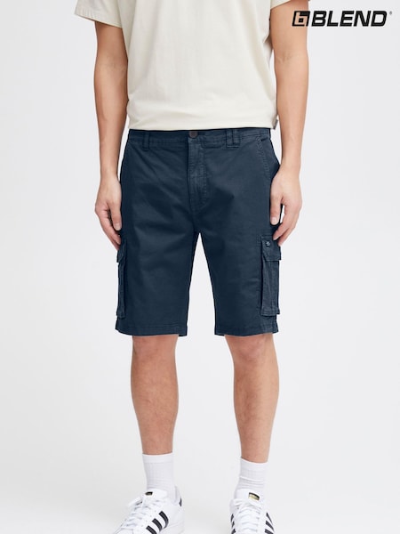 Albastru - Pantaloni scurți cargo elastici Blend (B84804) | 188 LEI