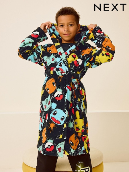 Multi Black Pokemon Fleece Hooded Robe (5-16yrs) (B84819) | €13 - €14.50
