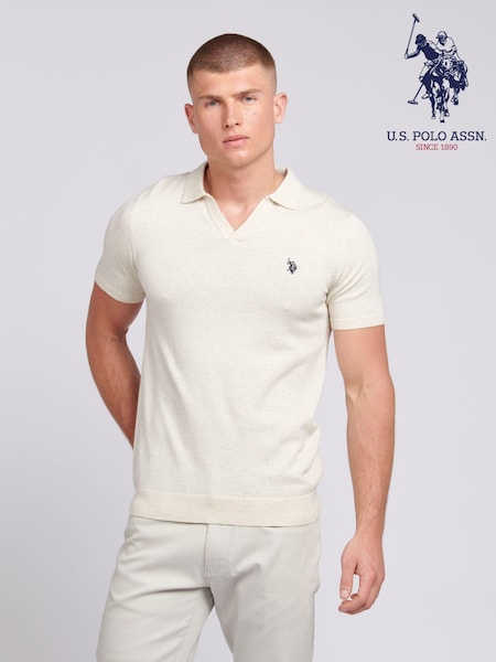 U.S. Polo Assn. Cream Mens Regular Fit Combed Cotton Polo Shirt (B84834) | R$ 590