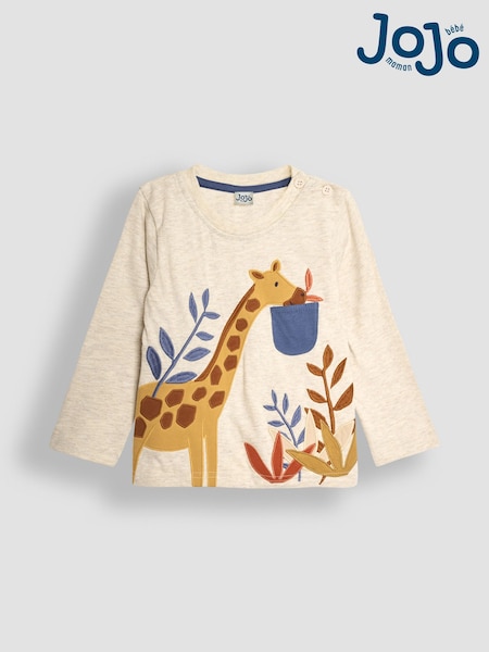 Stone Giraffe - JoJo Maman Bébé Oberteil mit Tasche und Applikation (B84844) | 29 €