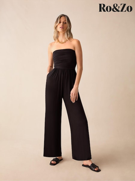 Ro&Zo Black Jersey Bandeau Jumpsuit (B84852) | €50