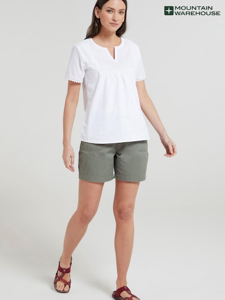 Mountain Warehouse White Womens Paris Embroidered 100% Cotton Top (B84922) | 1,682 UAH