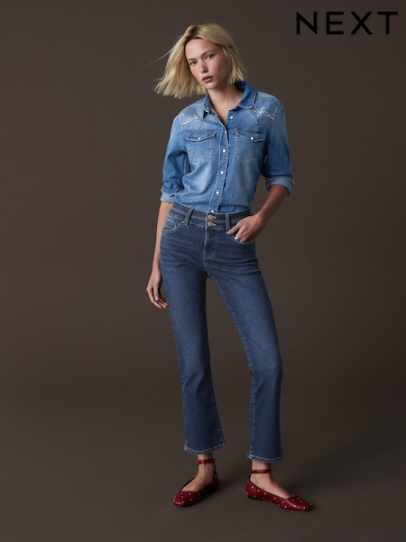Mid Blue Slim Flared Lift And Shape Bootcut Jeans (B84987) | €55