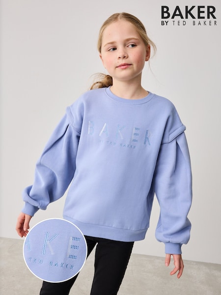 Baker by Ted Baker Blue Embroidered Branded 100% Cotton Sweat Top (B85017) | 1,562 UAH - 1,923 UAH