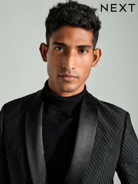 Black Velvet Art Deco Blazer (B85050) | 220 QAR