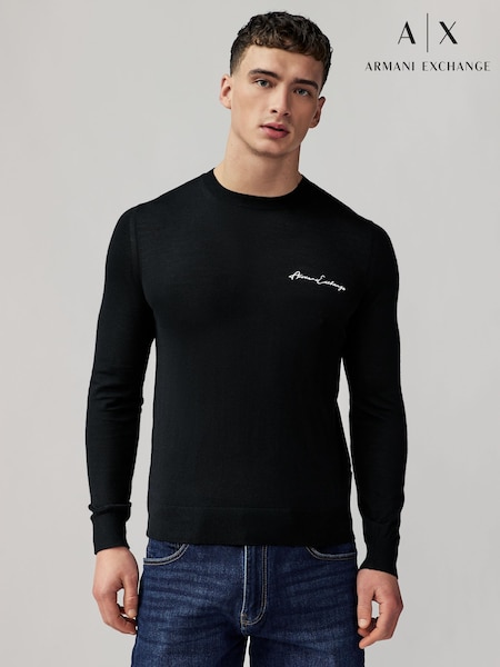 Armani Exchange Knitted Logo Black Jumper (B85132) | R$ 1,035