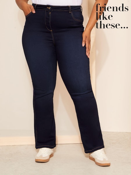 Friends Like These Navy Blue Curve Jegging Stretch Flare jeans (B85254) | R$ 315
