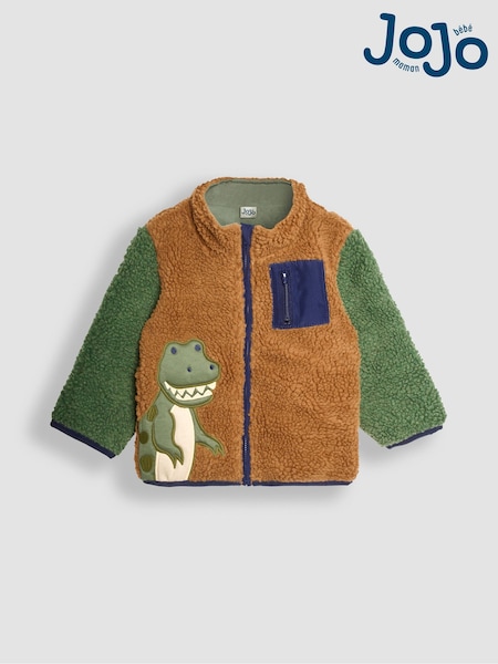 JoJo Maman Bébé Mustard TRex Appliqué Teddy Fleece (B85439) | 1,923 UAH