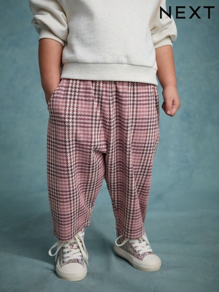 Pink Check Textured Barrel Leg Trousers (3mths-7yrs) (B85484) | €5.50 - €7