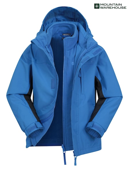 Mountain Warehouse Mid Blue Kids Cannonball 3 in 1 Waterproof Jacket (B85527) | €64