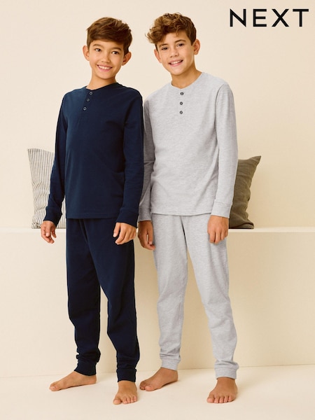 Marineblau/Grau - 2 Pack Long Sleeve Pyjamas (3-16yrs) (B85542) | 31 € - 41 €