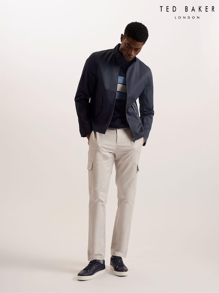 Ted Baker Blue Lehurst Nylon Blend Harrington Jacket (B85573) | €121