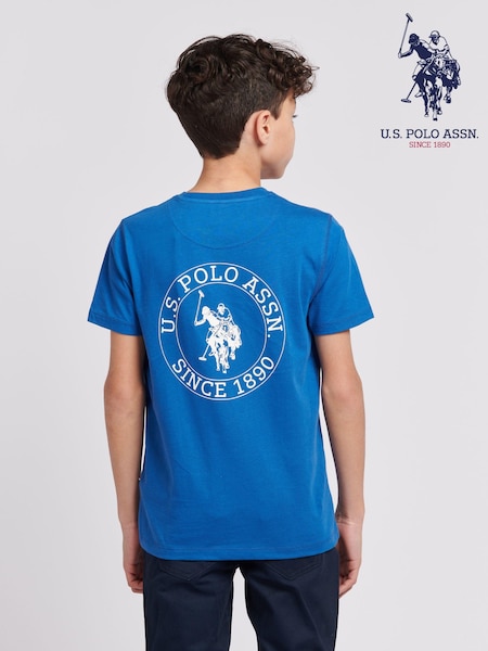 U.S. Polo Assn. Blue Back Print Boys 100% Cotton T-Shirt (B85592) | €37 - €45