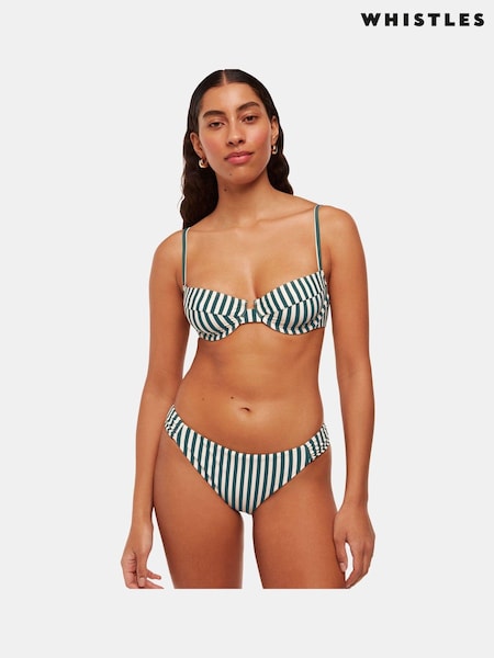 Whistles Green Stripe Bikini Bottoms (B85705) | €58