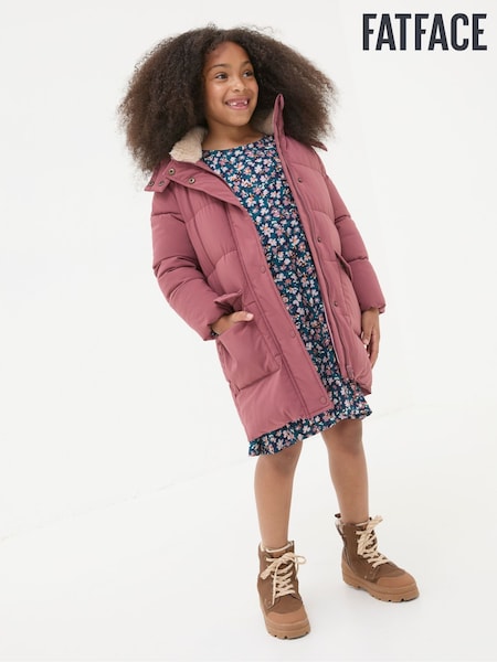 FatFace Letty Rose Pink Longline Padded Jacket (B85737) | €50