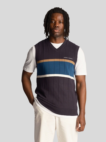 Lyle & Scott Volley Stripe Knitted Vest (B85742) | 354 LEI
