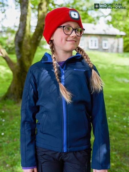 Mountain Warehouse Light Blue Exodus Kids Water Resistant Softshell Jacket (B85859) | ₪146