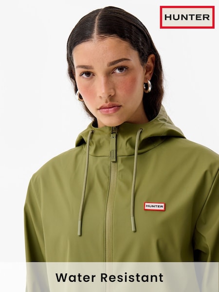 Verde - Pelernă de ploaie Hunter rezistentă la apă cu fermoar (B86057) | 633 LEI