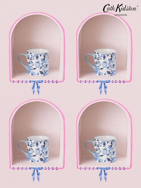 Cath Kidston Blue Strawberry Garden Mollie Mugs Set Of 4 (B86152) | €54