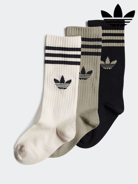 Grün/Schwarz - adidas Originals Crew Socks 3 Pack (B86242) | 11 €