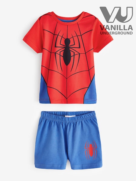 Vanilla Underground Blue Boys Spider-Man 100% Cotton Short Pyjamas (B86269) | €23