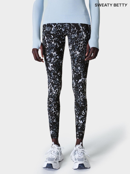Sweaty Betty Grey Dapple Print Full Length Power Workout Leggings (B86378) | €56