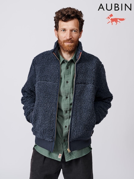 Aubin Croxby Blue Zip Through Wool Blend Fleece (B86454) | €108