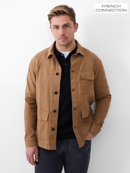 French Connection Brown Chore 100% Cotton Jacket (B86503) | €83