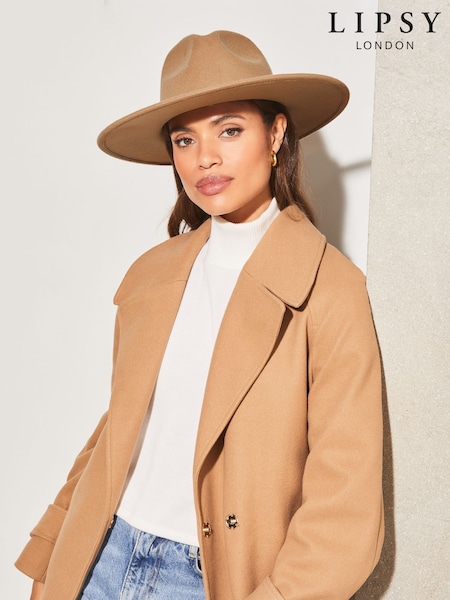 Lipsy Chain Detailing Faux Suede Fedora Hat (B86531) | €12