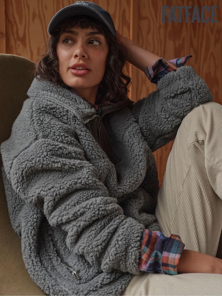 FatFace Parker Duck Egg Blue Half Neck Fleece (B86540) | €46