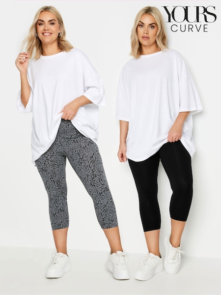 Yours Curve Grey Cropped Leggings 2 Pack (B86622) | €32
