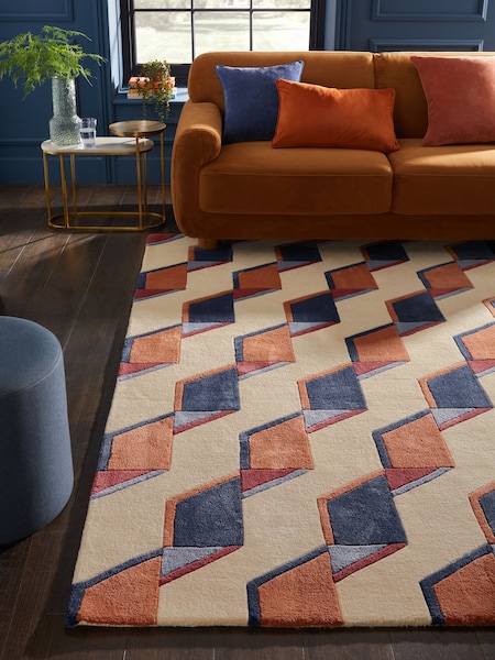 Natural/Rust Brown Geometric Ribbon Rug (B86626) | €126 - €364
