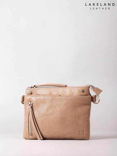 Lakeland Leather Cream Mini Harstone Cross-Body Bag (B86632) | ₪251